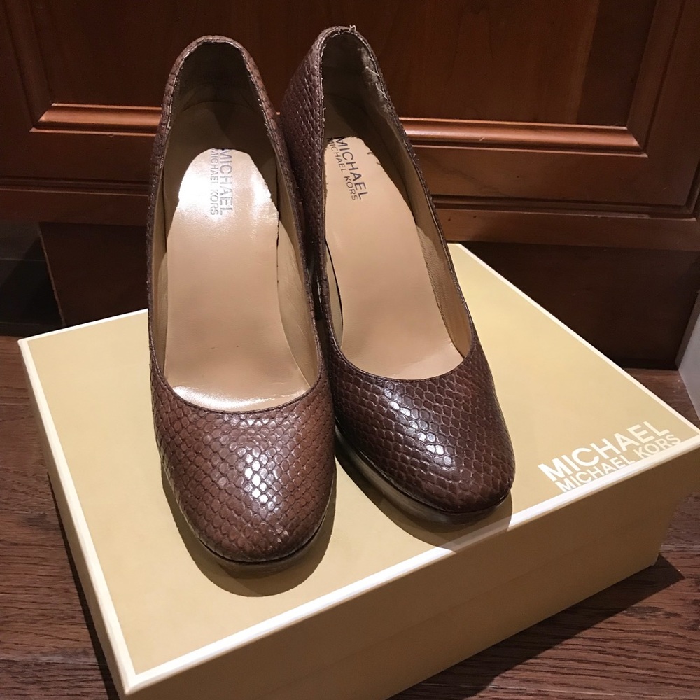 Michael Michael Kors Brown Python Pumps - image 1